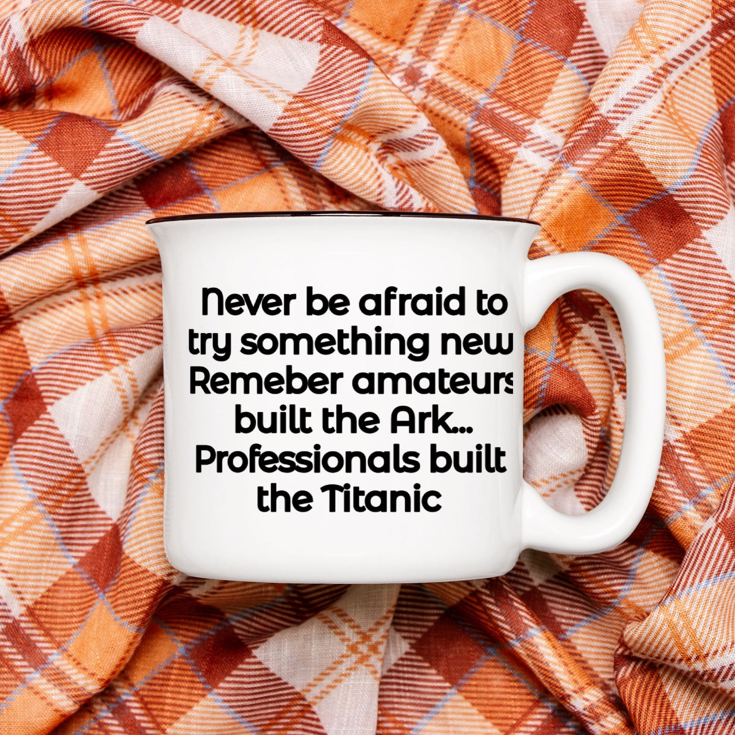 Inspiration and adventure for greatness Ceramic Camp Mug White 13oz