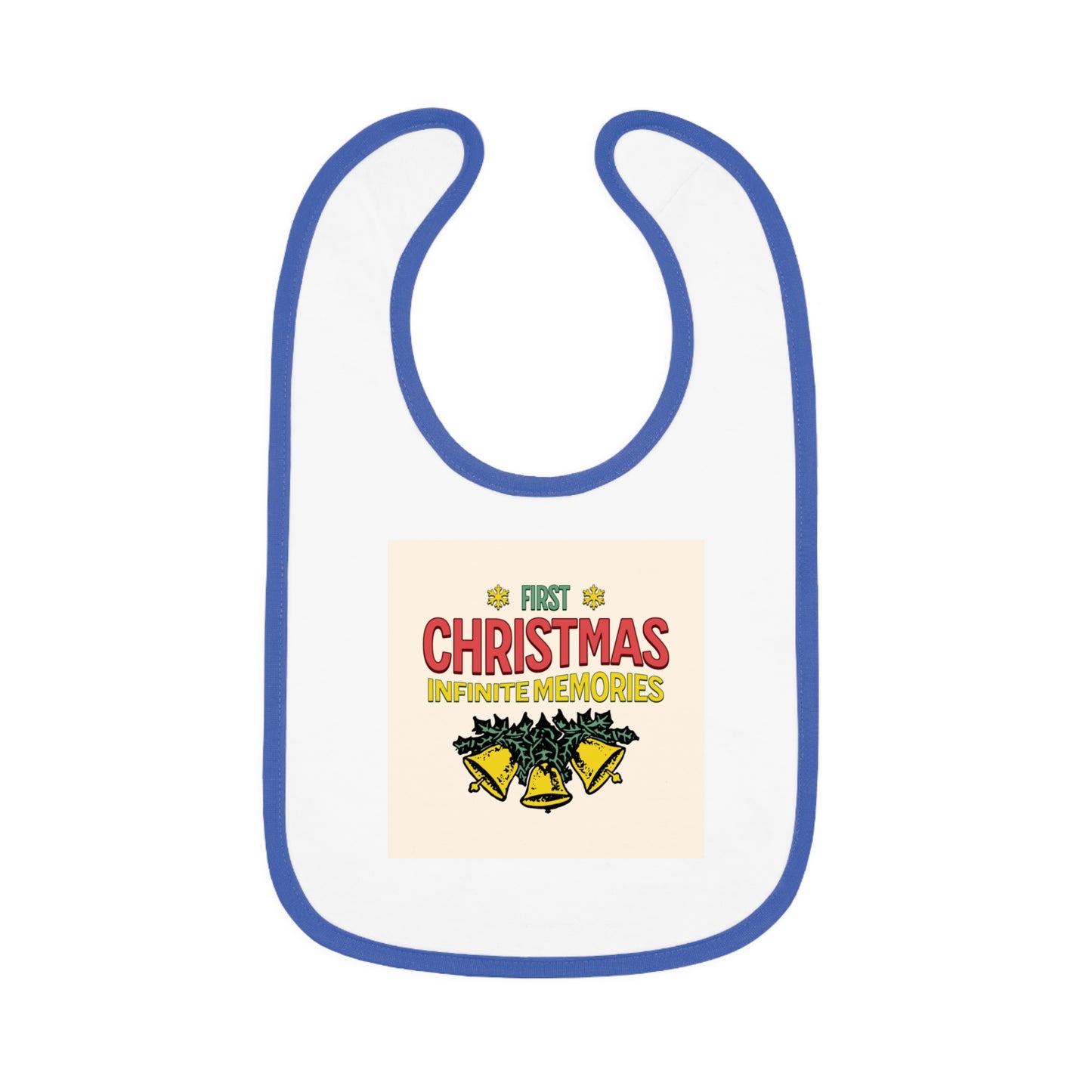 1st baby Christmas Baby Contrast Trim Jersey Bib