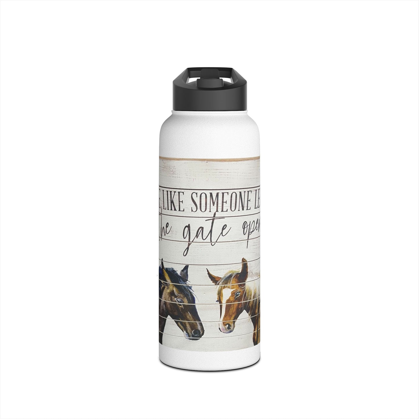 Horse Dream Stainless Steel Water Bottle, Standard Lid