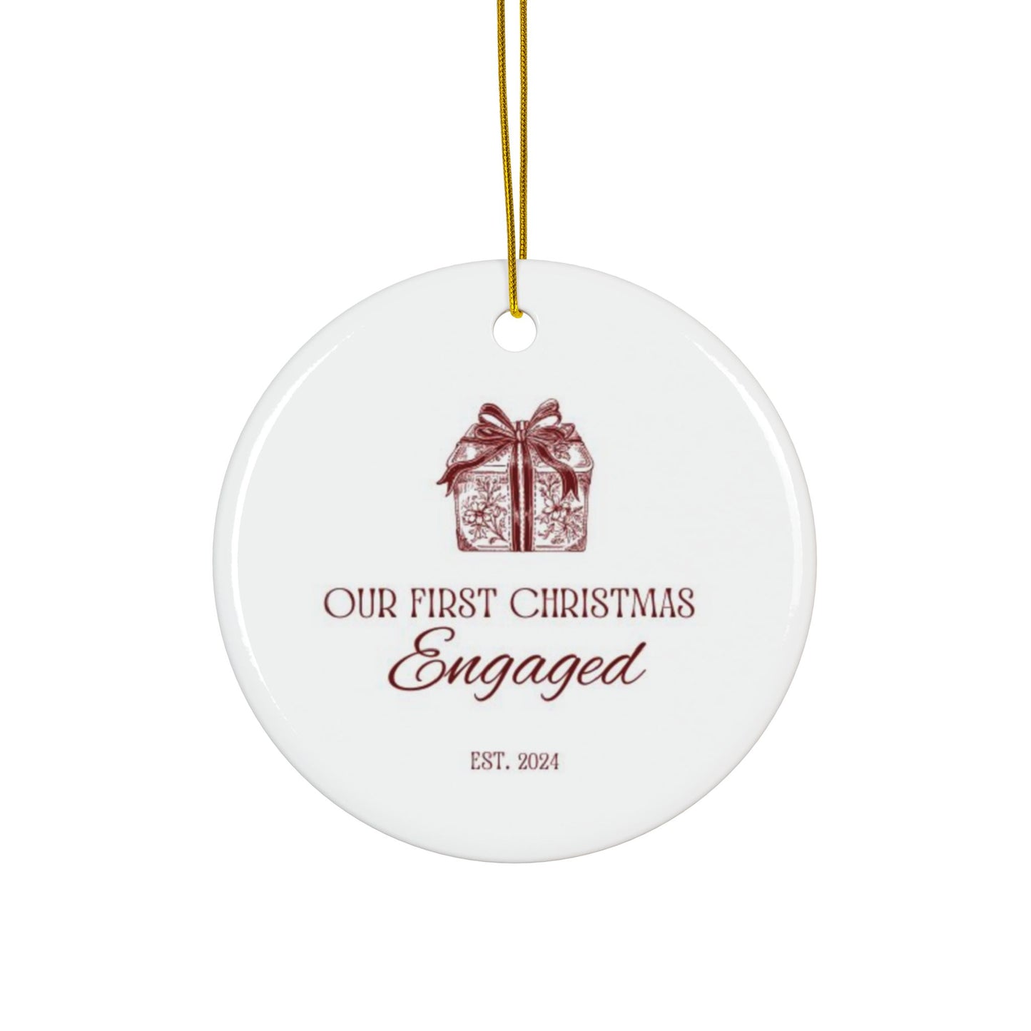 1st Christmas Engaged, Ceramic Ornaments, 2-Side Print