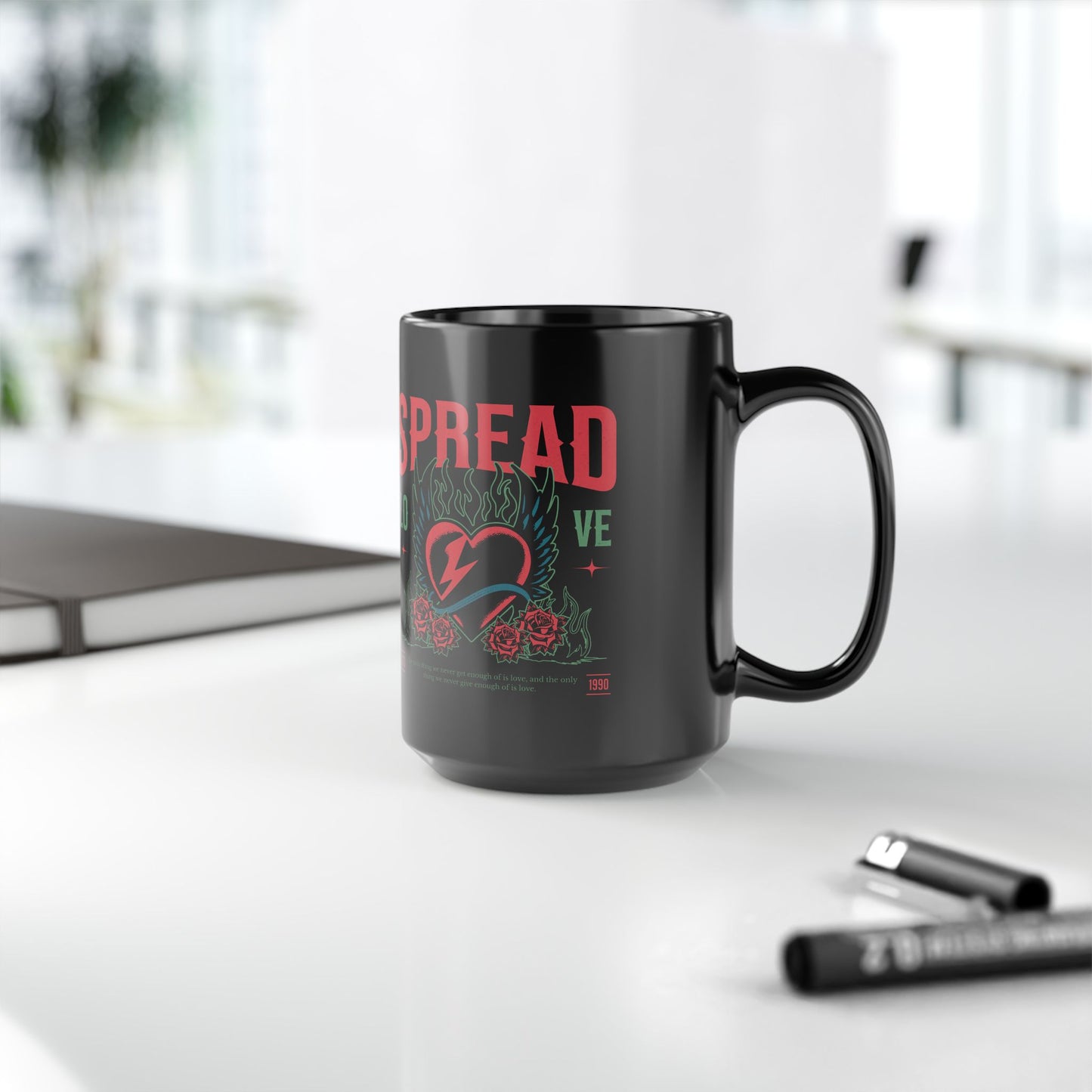 Spread Love Black Mug (11oz, 15oz)