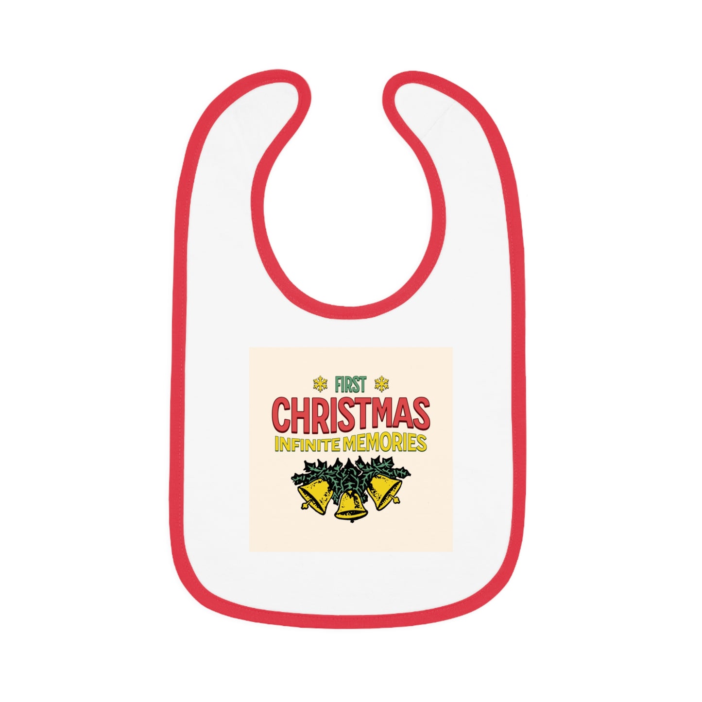 1st baby Christmas Baby Contrast Trim Jersey Bib