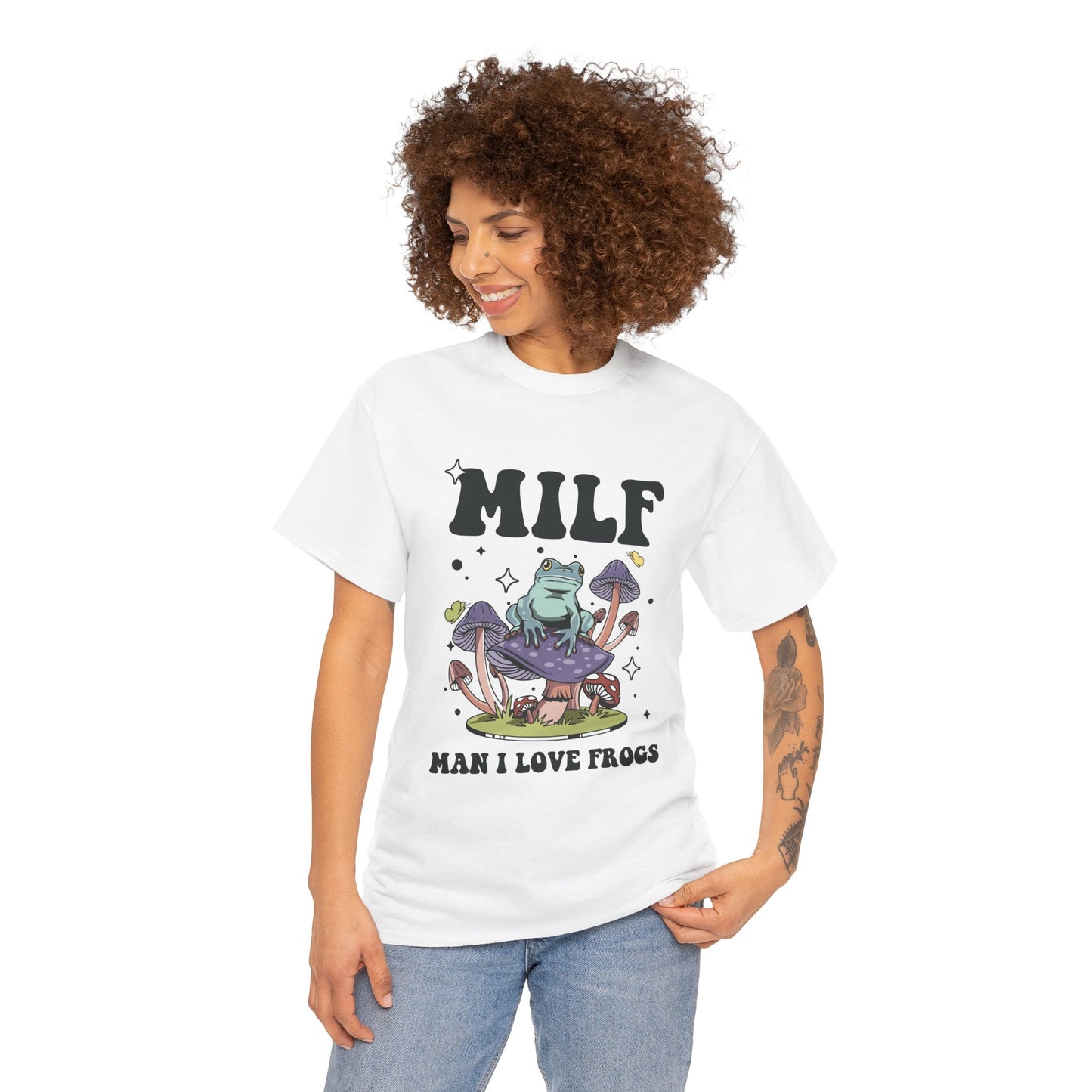 MILF  frogs  Heavy Cotton Tee