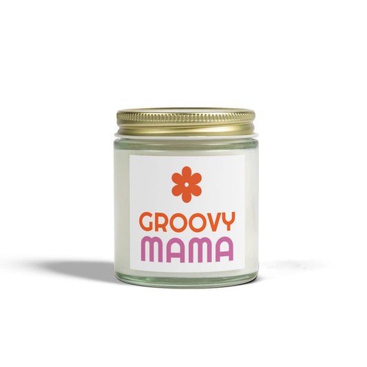 Groovy Mama Scented Candles, Coconut Apricot Wax (4oz, 9oz)