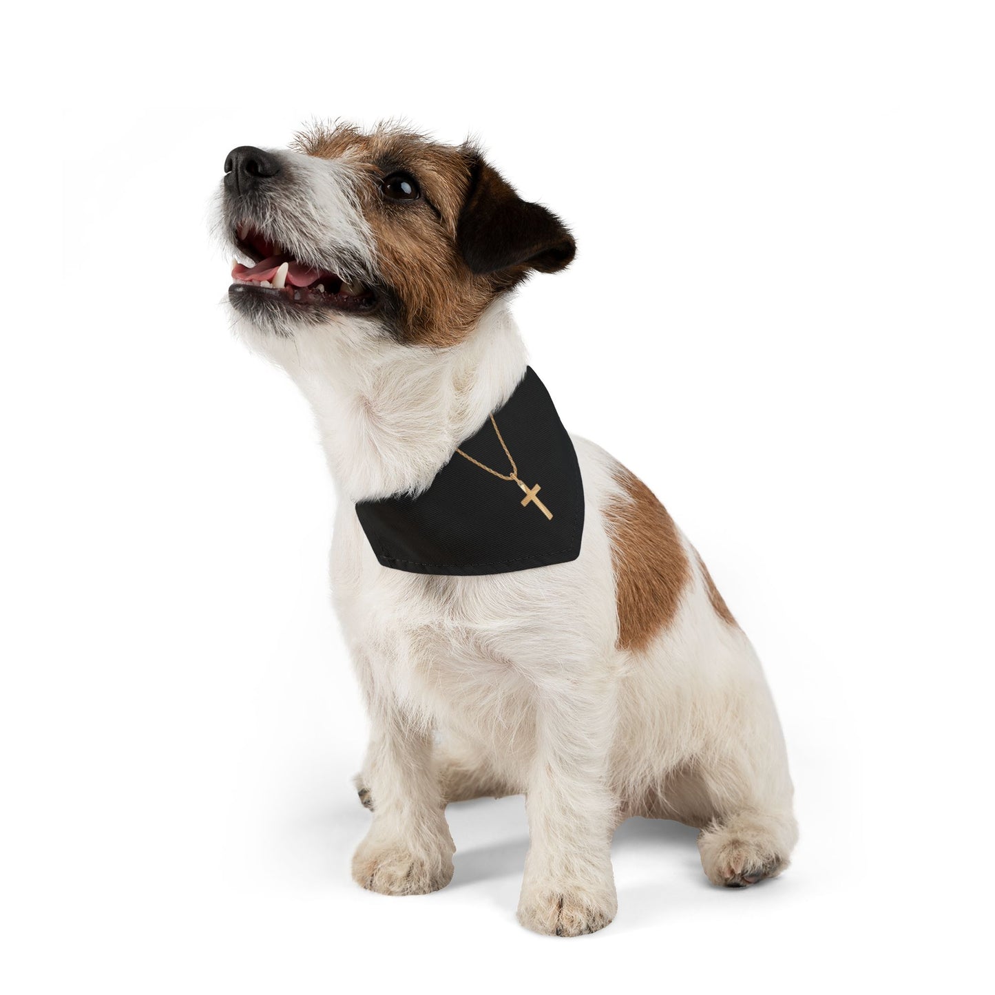 SMALL Cross Gold Chain Pet Bandana Collar