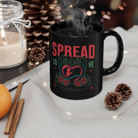 Spread Love Black Mug (11oz, 15oz)