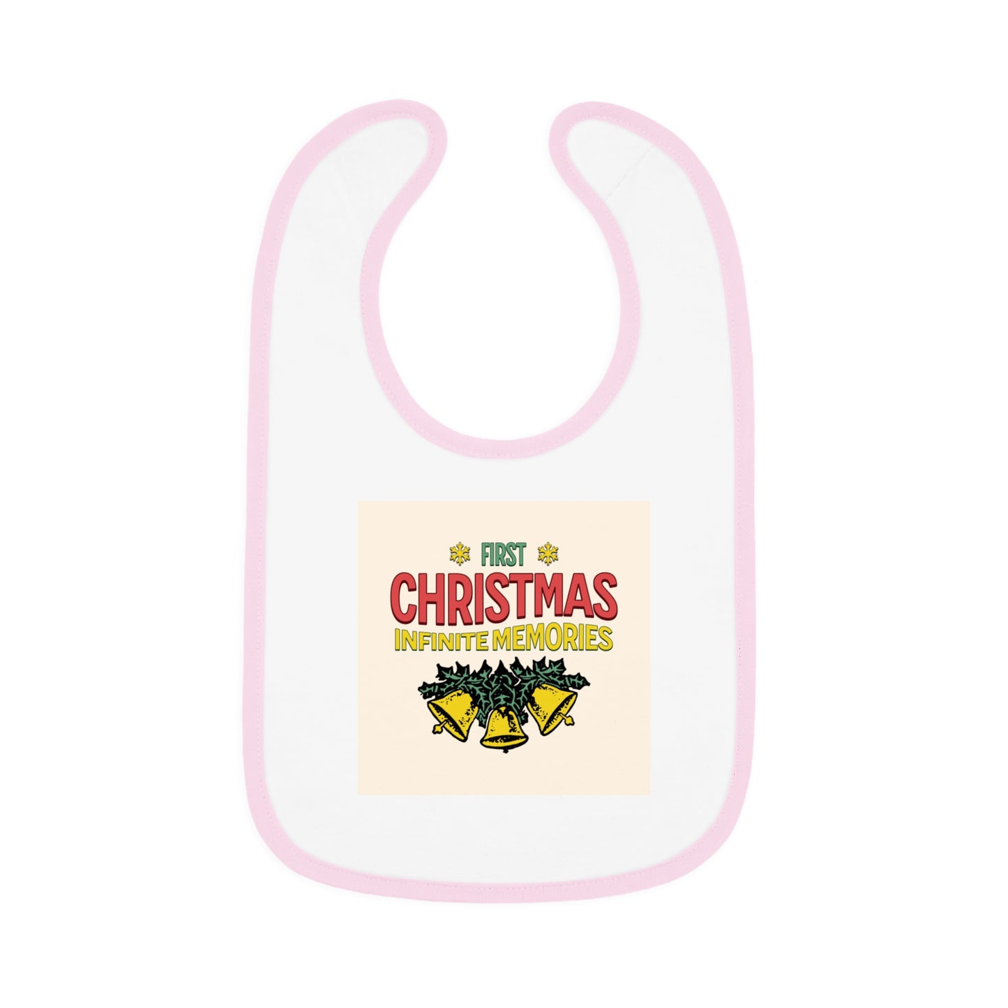 1st baby Christmas Baby Contrast Trim Jersey Bib