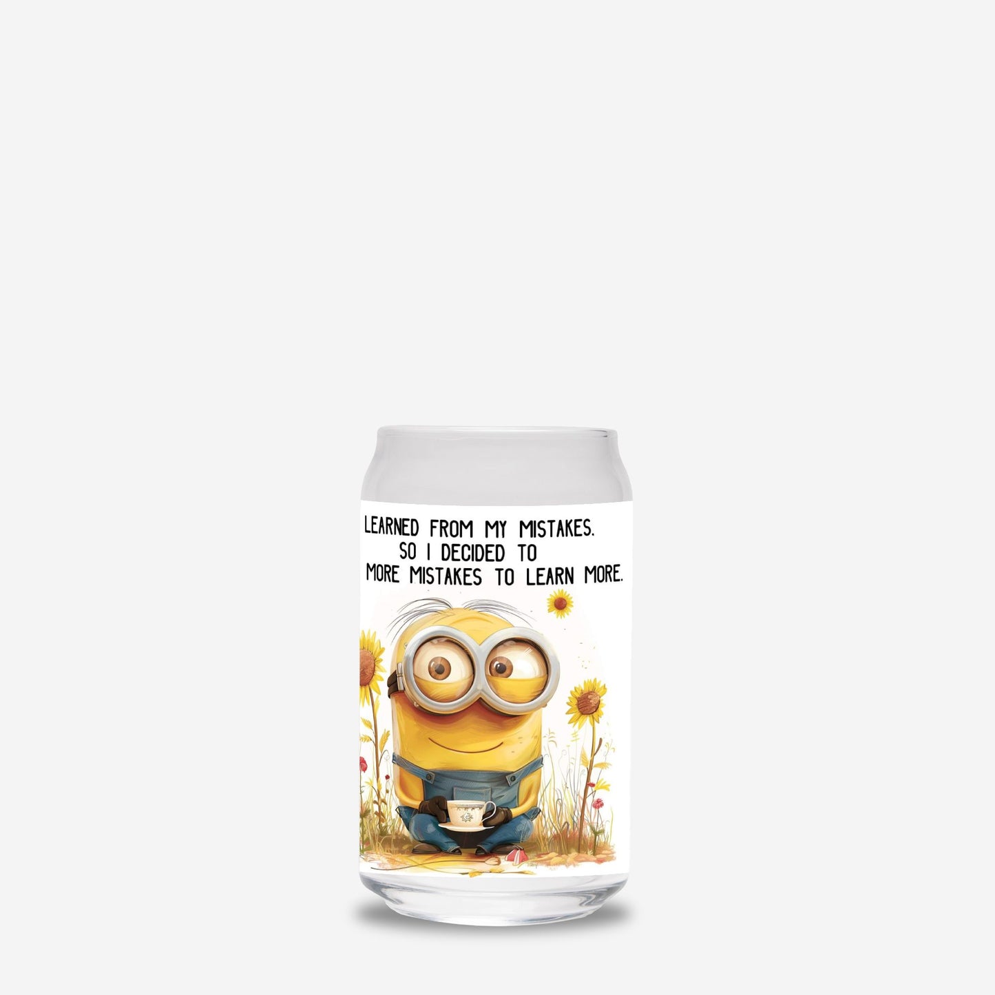 Minion sipper Glass Can 16oz