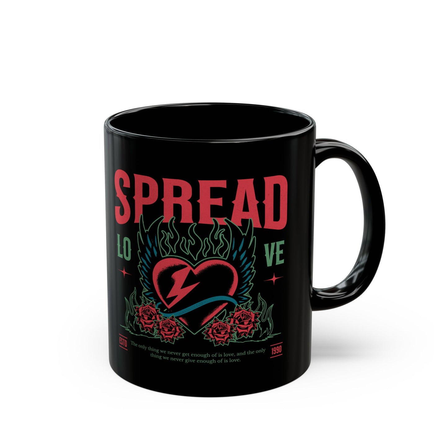 Spread Love Black Mug (11oz, 15oz)