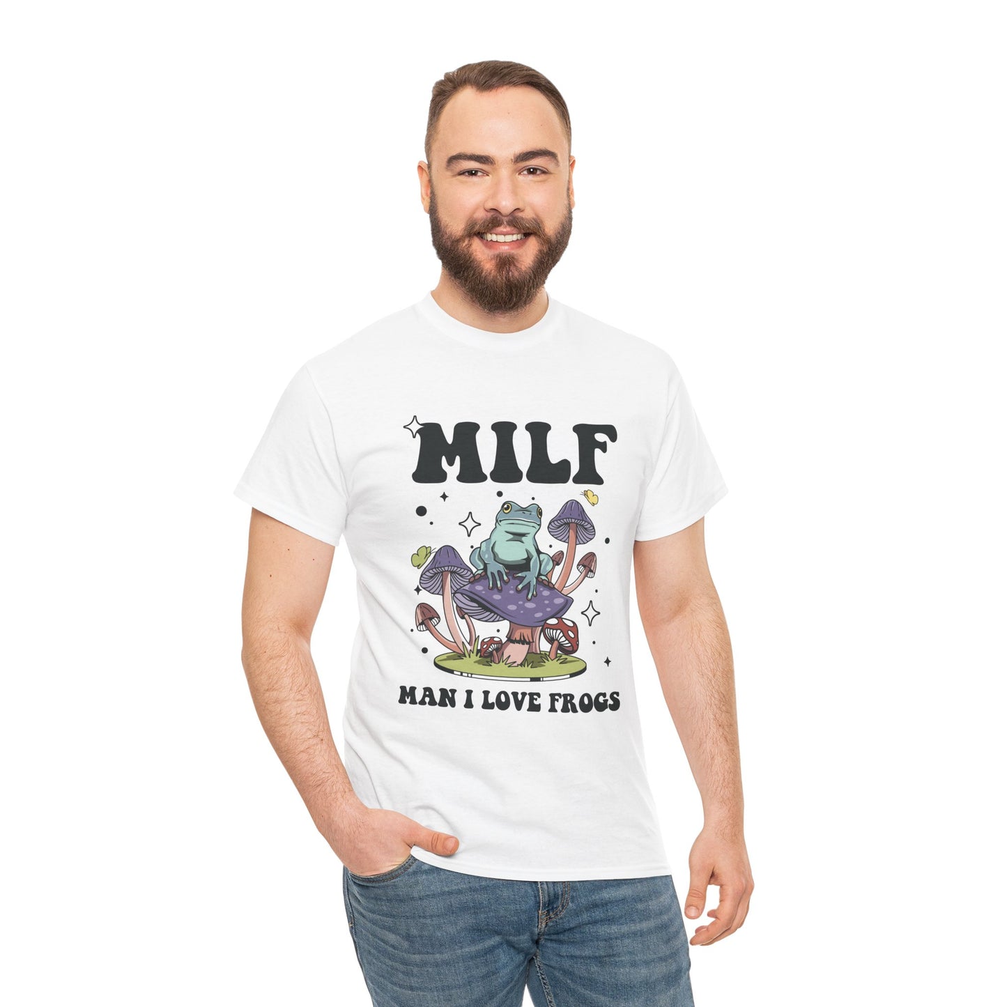 MILF  frogs  Heavy Cotton Tee