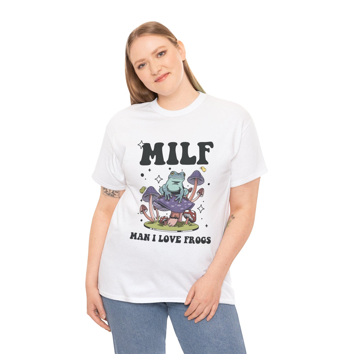 MILF  frogs  Heavy Cotton Tee