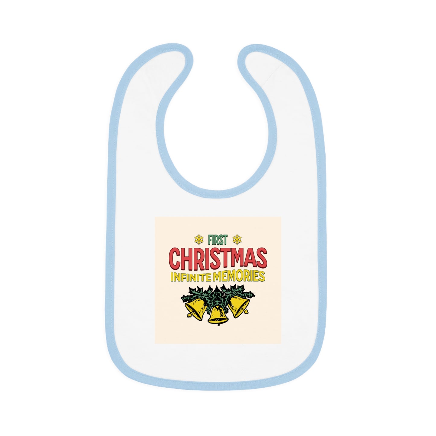 1st baby Christmas Baby Contrast Trim Jersey Bib