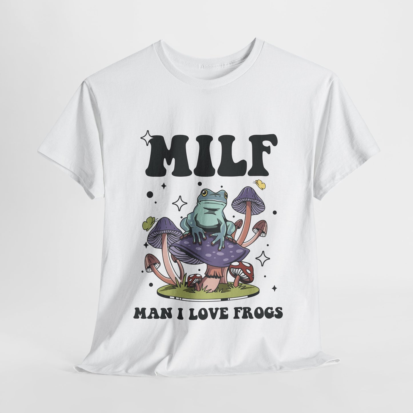 MILF  frogs  Heavy Cotton Tee