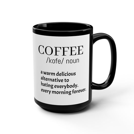 Coffee description  Black Mug, 15oz