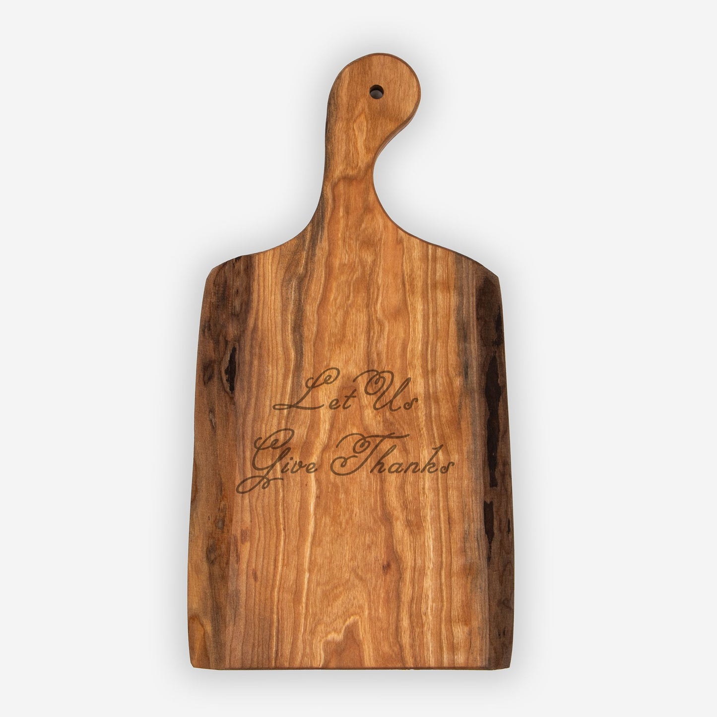 Let Us Give Thanks, Live Edge Artisan Wood Serving Board