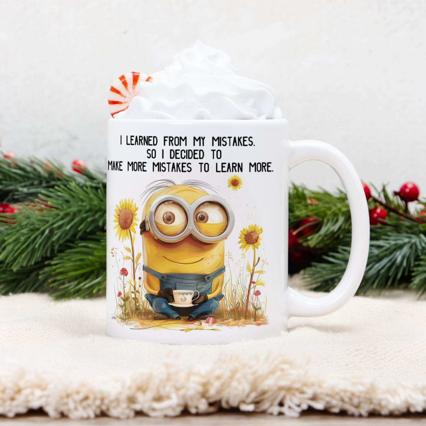 Minion losing mind Happy Mug 11oz