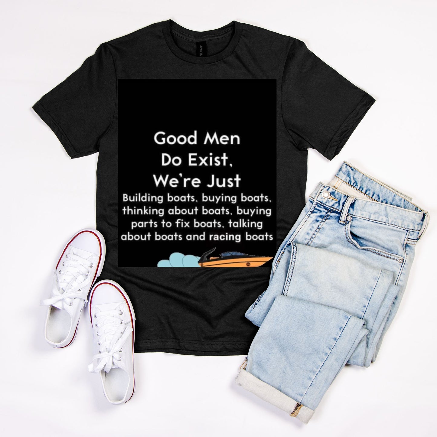 good men and Boats  Soft-style T-Shirt Gildan 64000