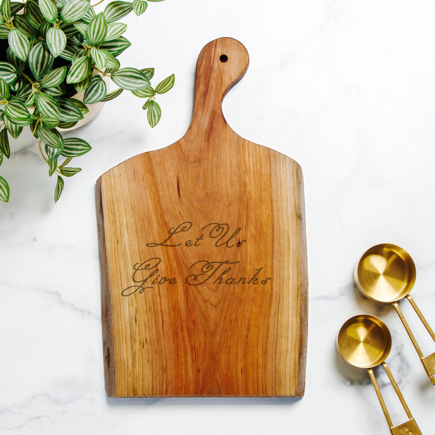 Let Us Give Thanks, Live Edge Artisan Wood Serving Board