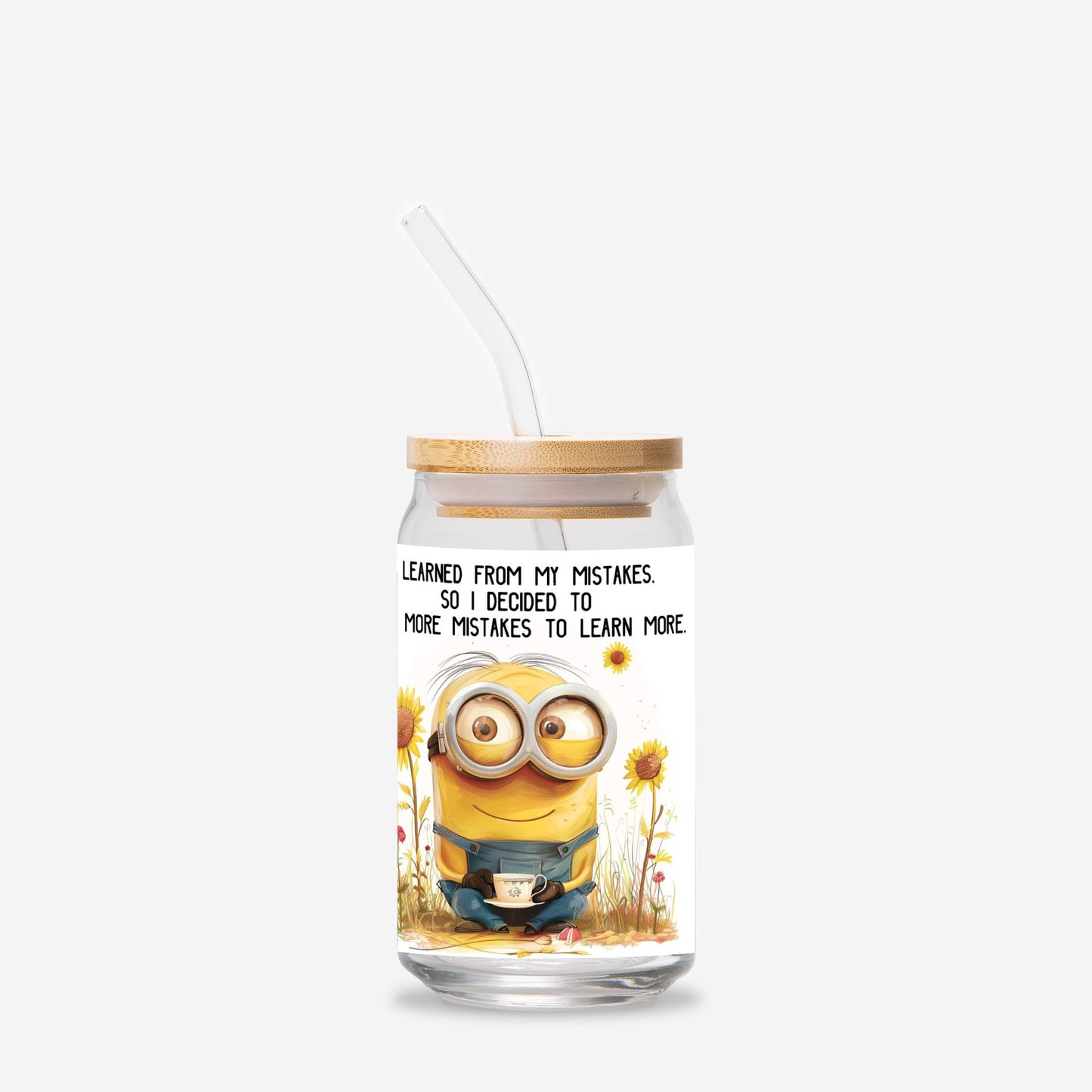 Minion sipper Glass Can 16oz