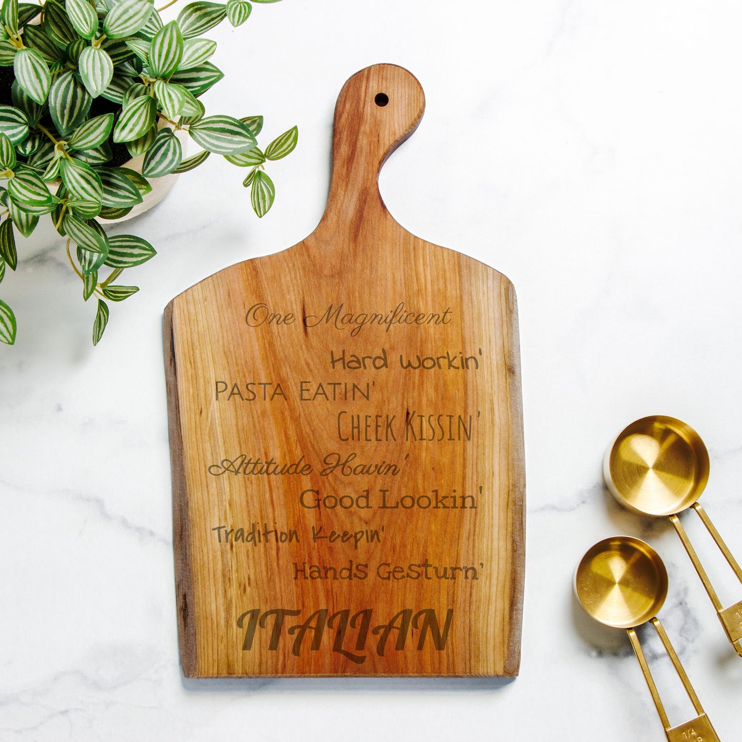 One Magnificent Italian, Live Edge Artisan Wood Serving Board